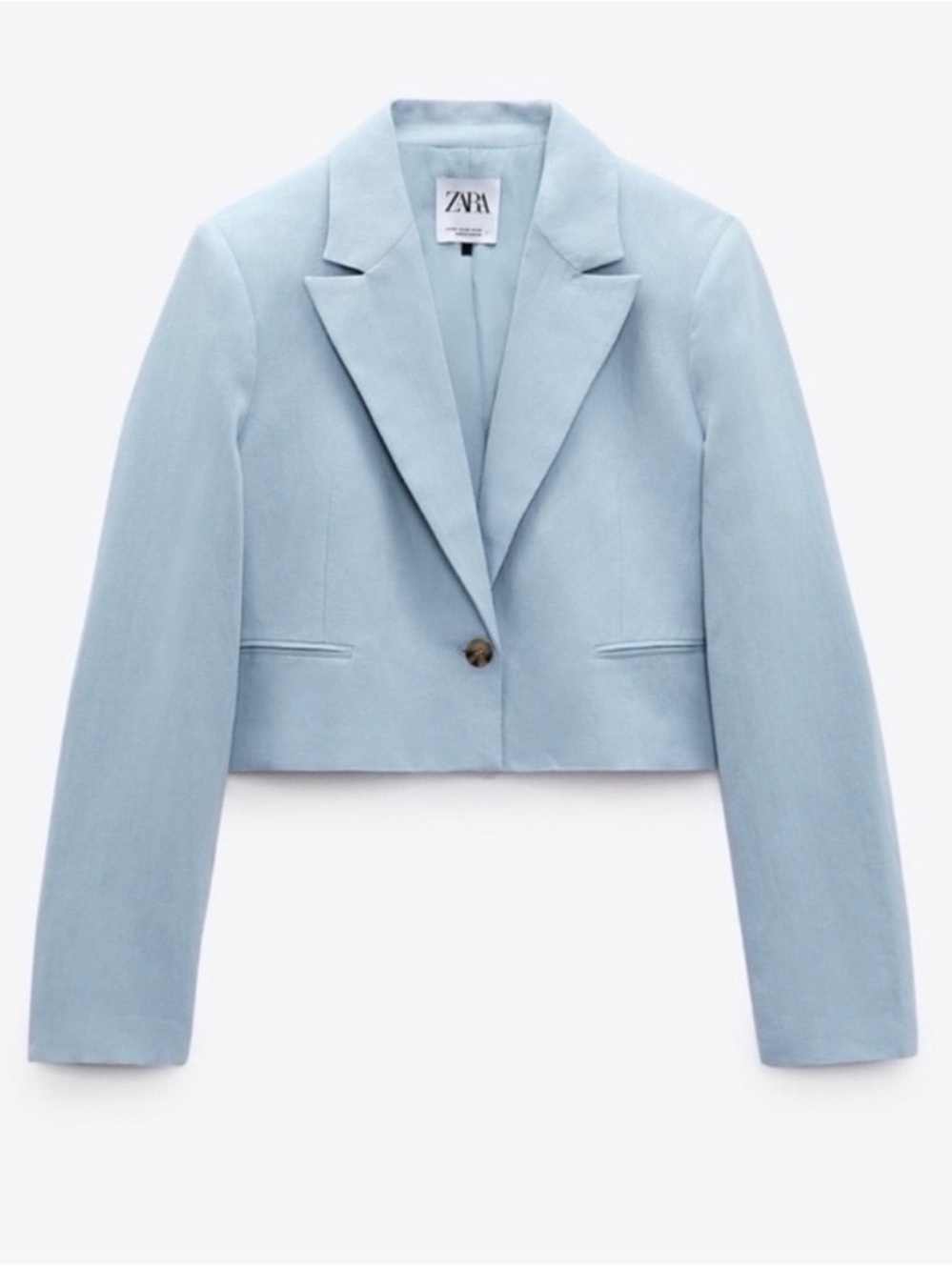 Light Blue Cropped Blazer Jacket